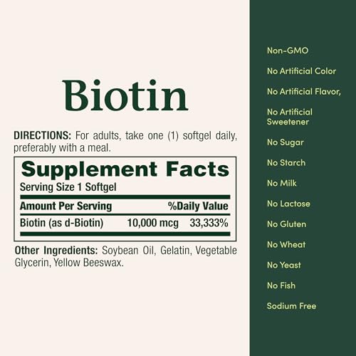 Detalle de Nature's Bounty Biotin Hair Skin and Nails Vitamins, 120 Softgels