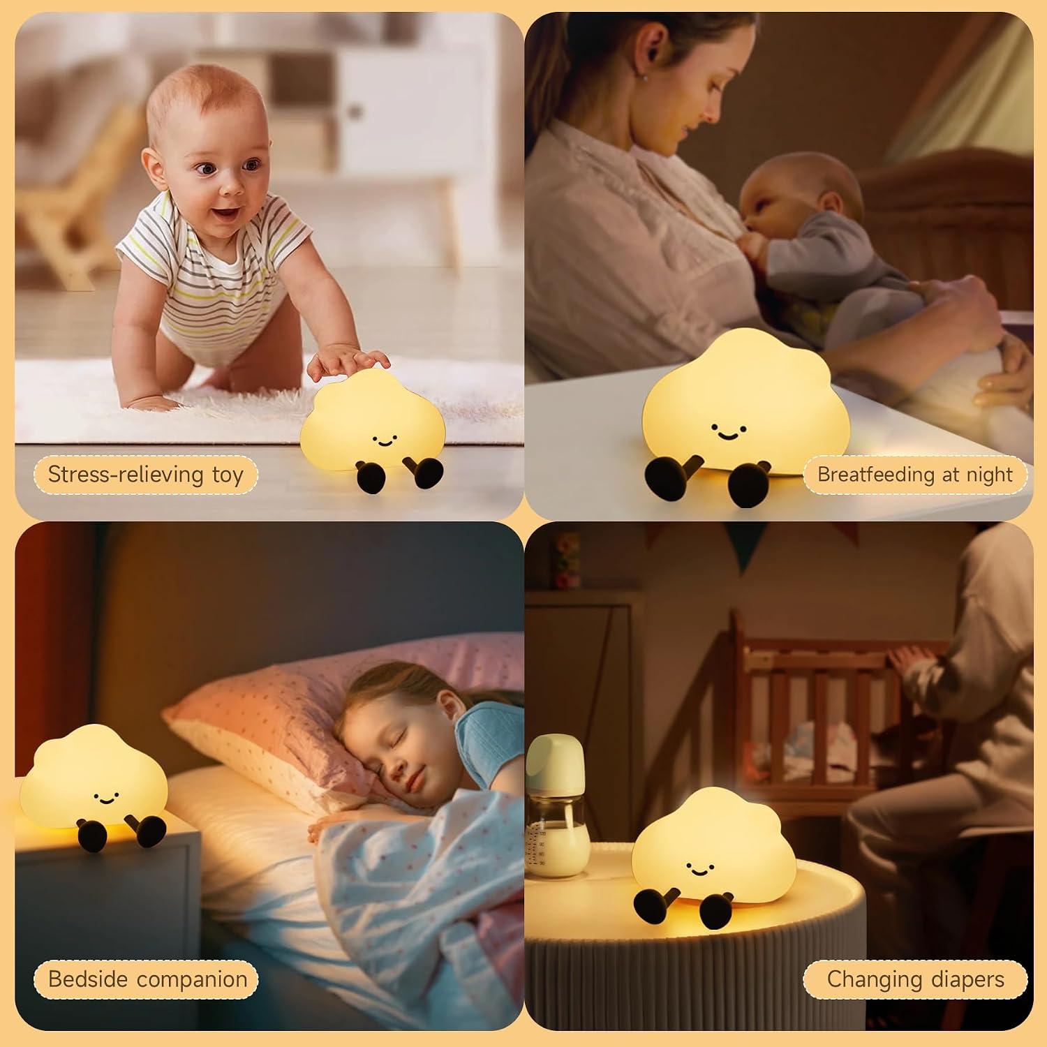 Detalle 1 de NesveCit A023 Cloud Night Light, Rechargeable Touch LED Lamp