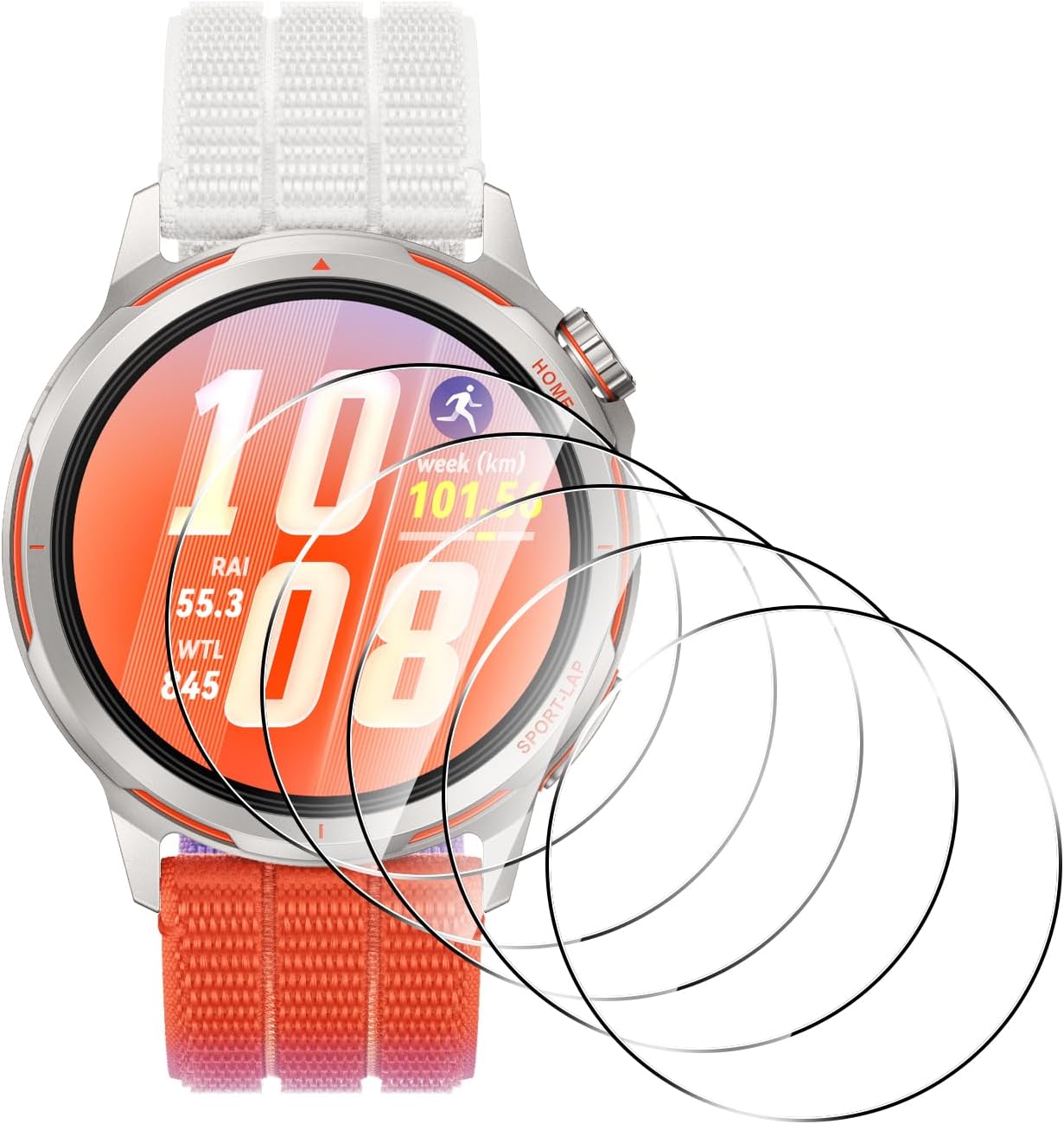 Detalle de AOKUMA Tempered Glass Screen Protector for Huawei Watch GT Runner 2 36mm (5 Pack)