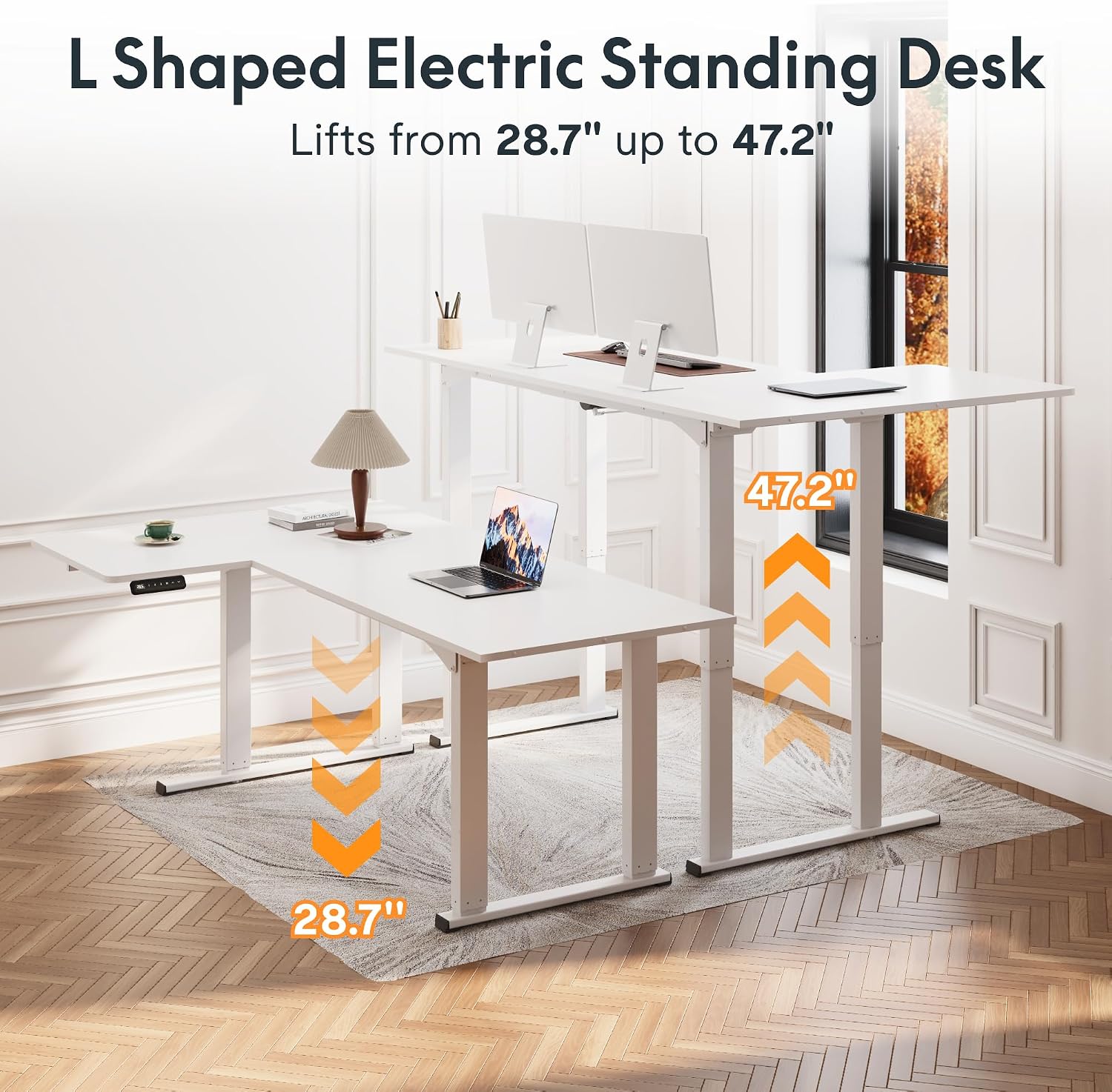 Thumbnail 5 de FLEXISPOT L-shaped standing desk, 71 x 43 inches
