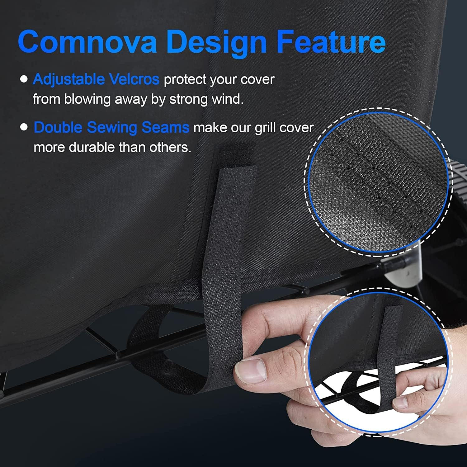 Thumbnail 6 de M COMNOVA OUTDOORS 7153 Charcoal Kettle Grill Cover, 600D Oxford Cloth
