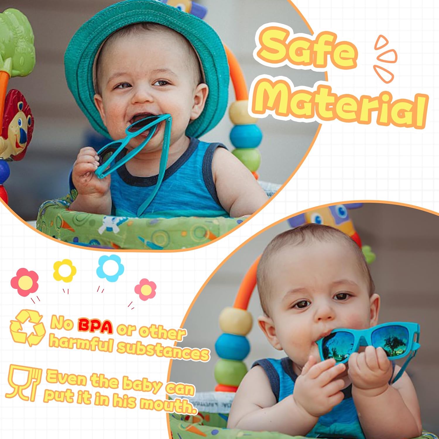 Thumbnail 6 de LOJUDI Baby Sunglasses 0-24 Months with Adjustable Strap – Polarised UV400 Round Frames