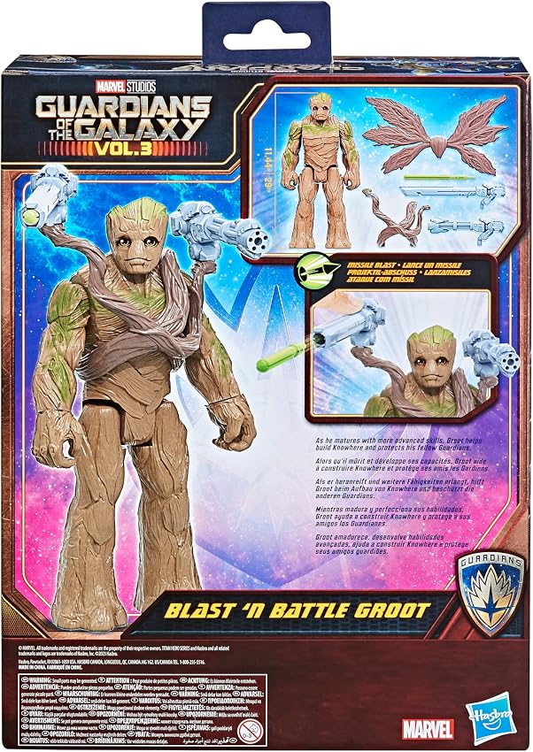 Detalle de Hasbro Guardianes de la Galaxia Vol. 3 Figura Blast 'N Battle Groot 29 cm