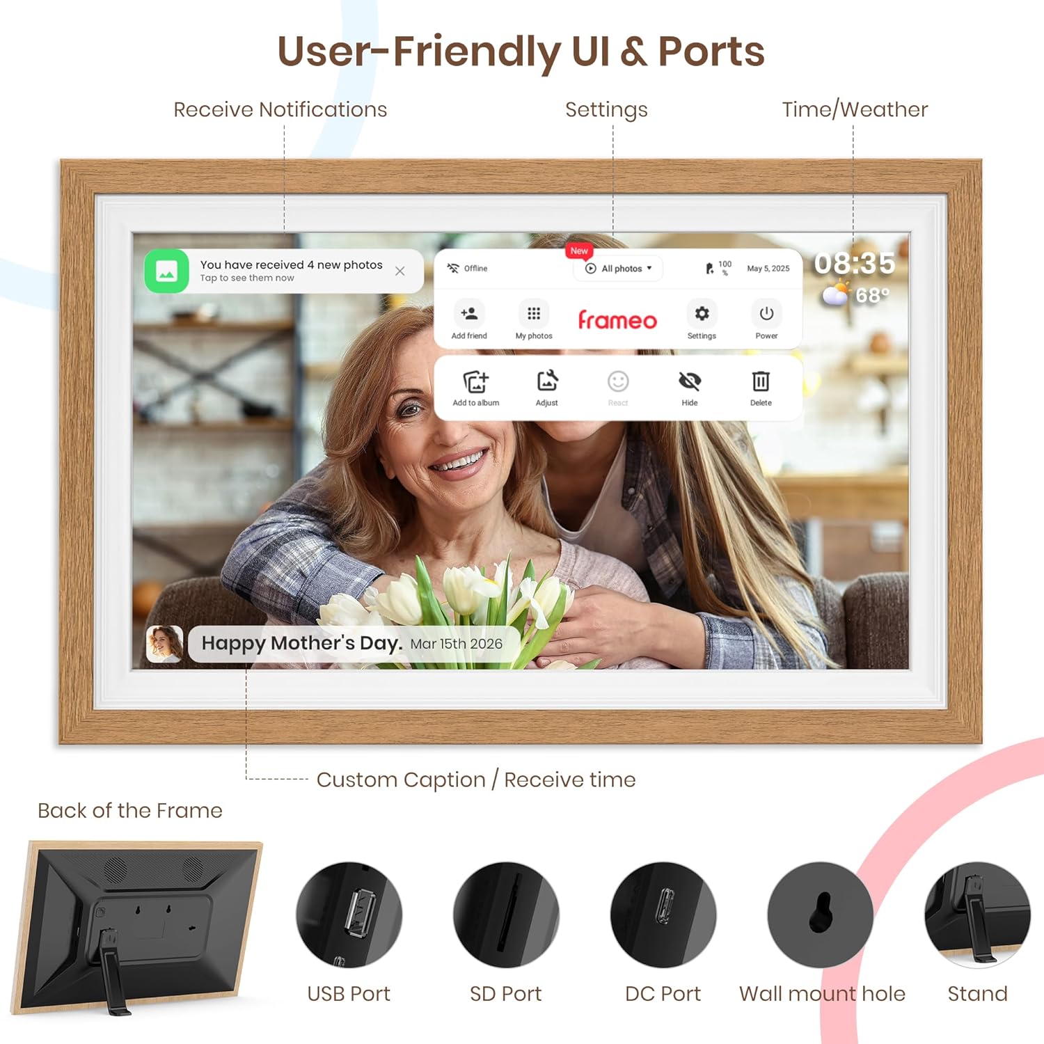 Thumbnail 6 de Frameo 15.6 Inch WiFi photo frame with 64GB