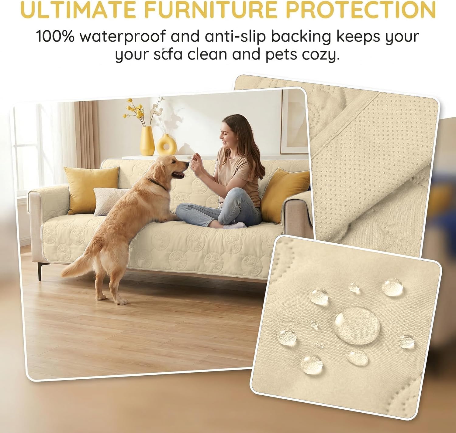 Thumbnail 2 de Pawsee Coperta impermeabile per cani 203 x 152 cm, copridivano lavabile antiscivolo