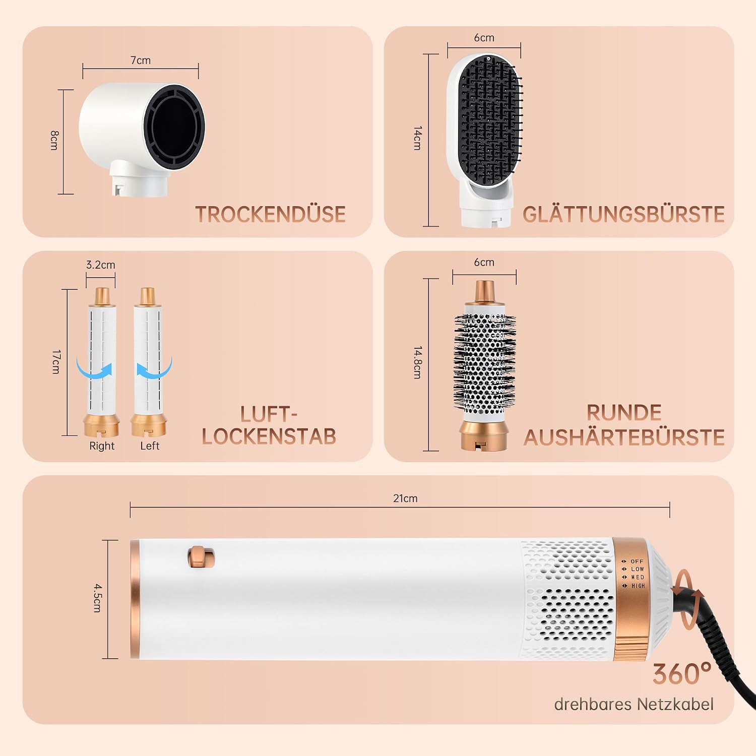 Detalle 2 de Air styler 5 in 1 Haarstyler 1000W
