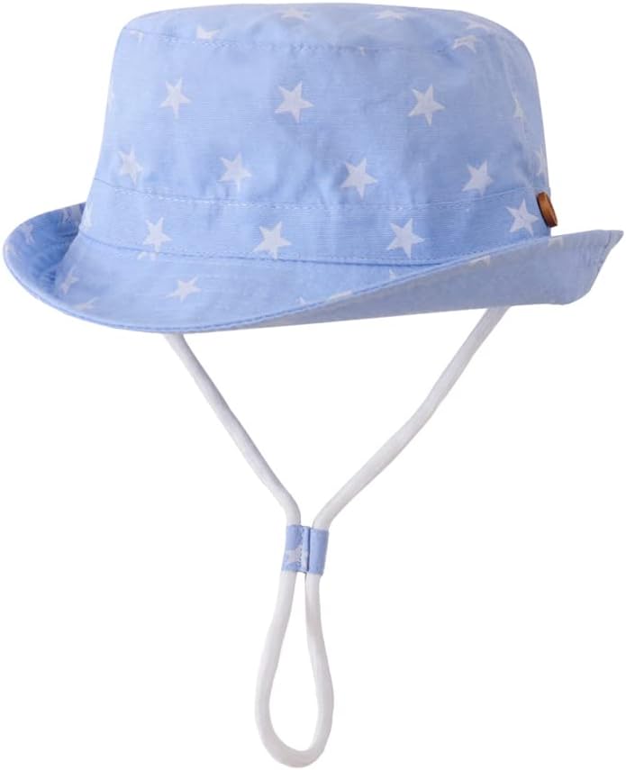Thumbnail 5 de imKutie Baby Sun Hat (UPF 50+) – Adjustable Bucket Hat with Chin Strap, Cartoon Animal Shark & Star Print