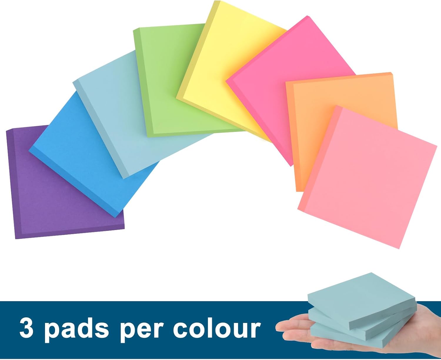 Thumbnail 3 de ZCZN 24 Pads Sticky Notes 76 x 76 mm 1920 sheets
