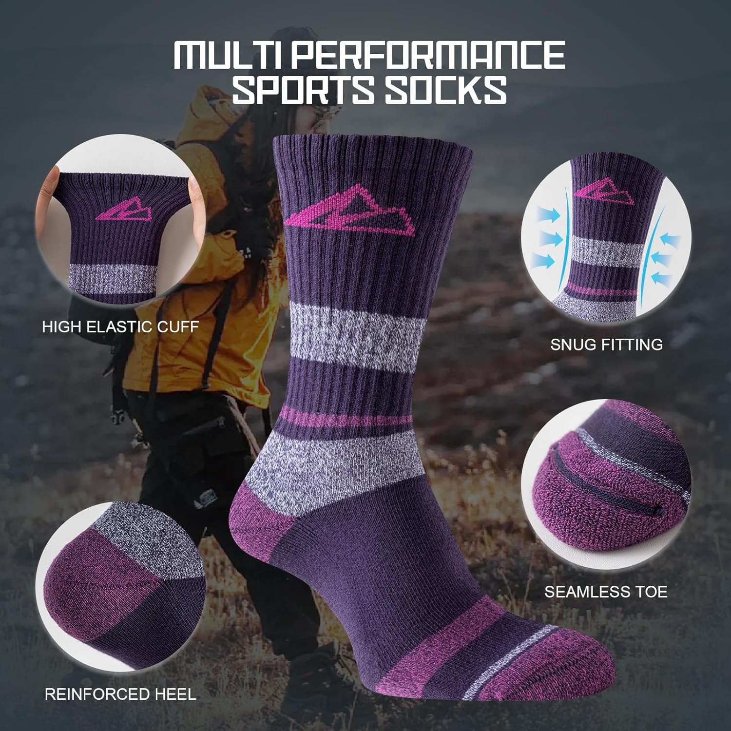 Thumbnail 4 de Effeet Hiking Socks for Women, 3 Pairs