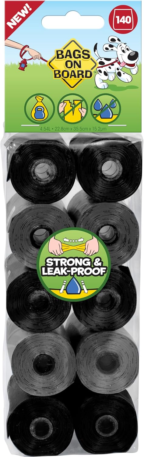 Detalle 2 de Bags On Board Dog Poo Bags | Strong, Leak-Proof with Triple Berry Scent – 140 Bags