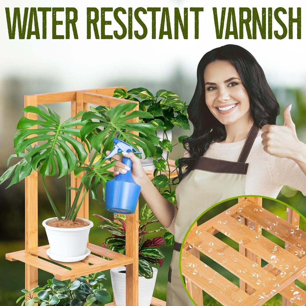 Detalle 2 de SereneLife Bamboo 6 Tier Plant Stand