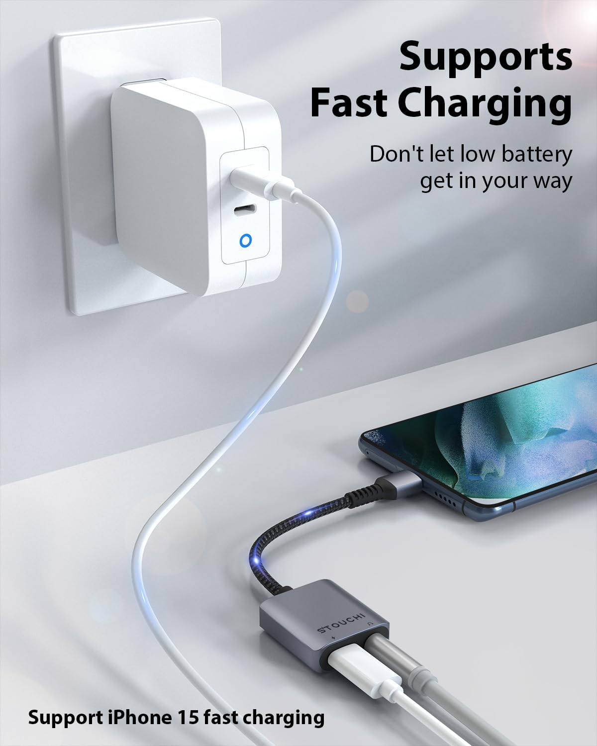 Detalle 2 de Stouchi USB C Kopfhörer Adapter 30W