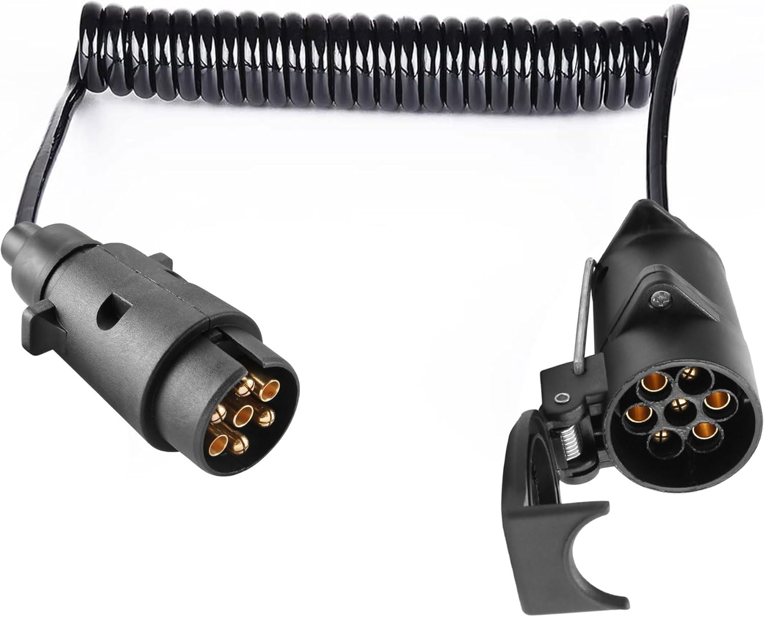 Thumbnail 4 de ETUKER Trailer Extension Coiled Cable 7pin Caravan Extension Lead 1.8M