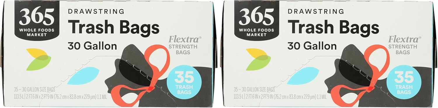 Thumbnail 6 de 365 by Whole Foods Market Flextra Strength Drawstring Trash Bags, 30 Gallon, 35 Count