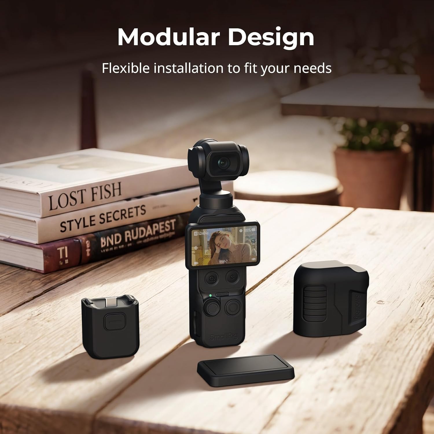 Detalle de SmallRig Étui de Protection en Silicone pour DJI Osmo Pocket 4 – Kit modulaire avec écran trempé et dragonne