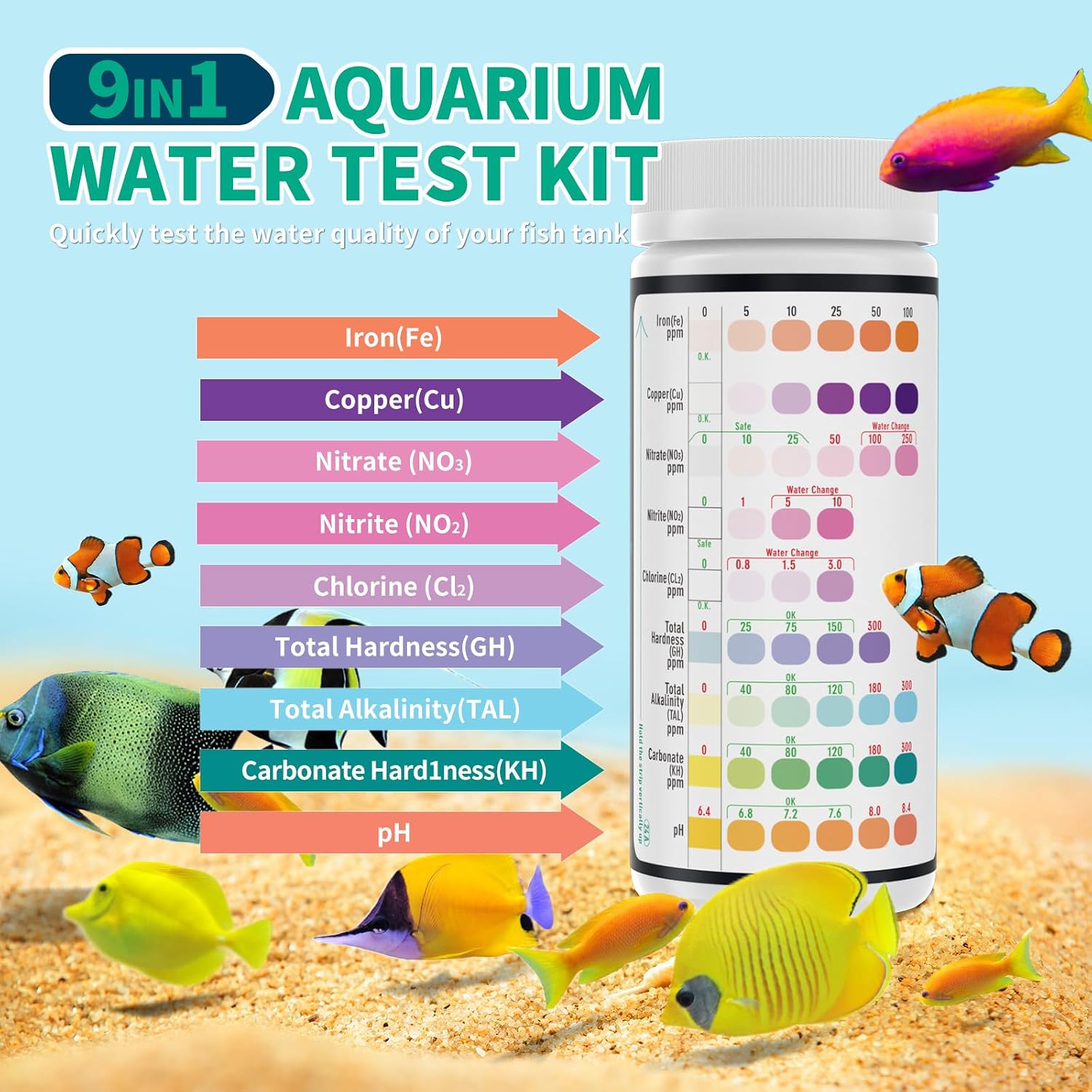 Detalle 2 de EASYTEST 9-in-1 Aquarium Strips