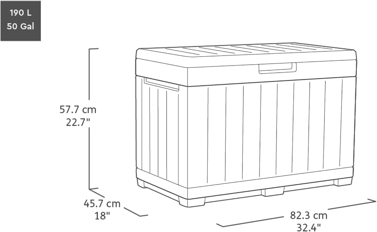 Thumbnail 6 de Keter Signature 190L Kentwood Outdoor Garden Storage Box - Rosewood