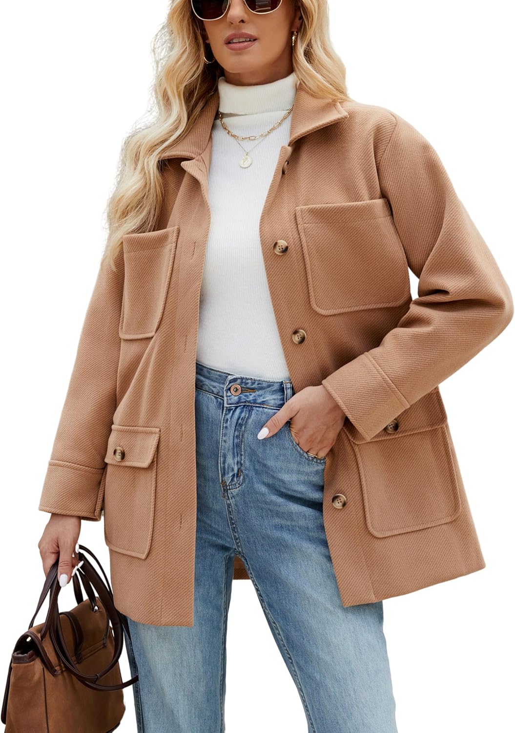 Detalle de Omoone Women's Wool-Blend Coat