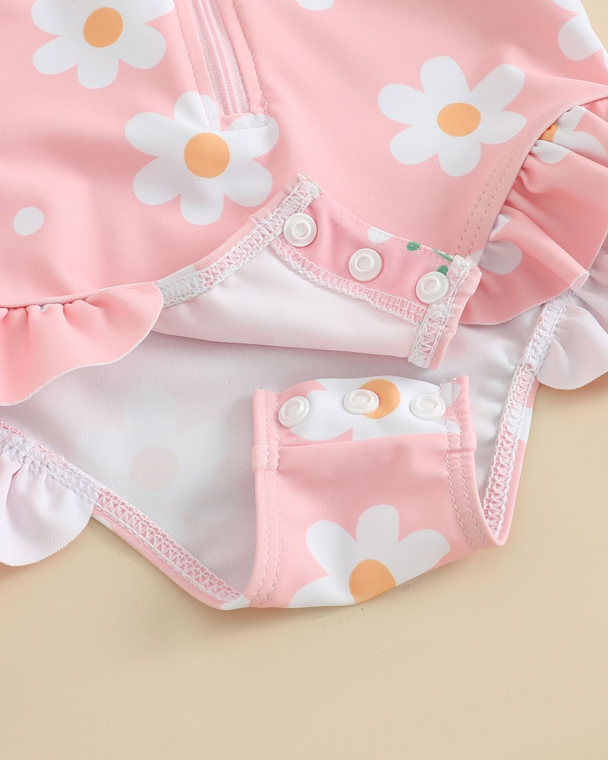 Detalle de UV Badebekleidung Baby Neugeborene Langarm 3-Teiliges Set (Gr. 62–98) mit Hut und Stirnband