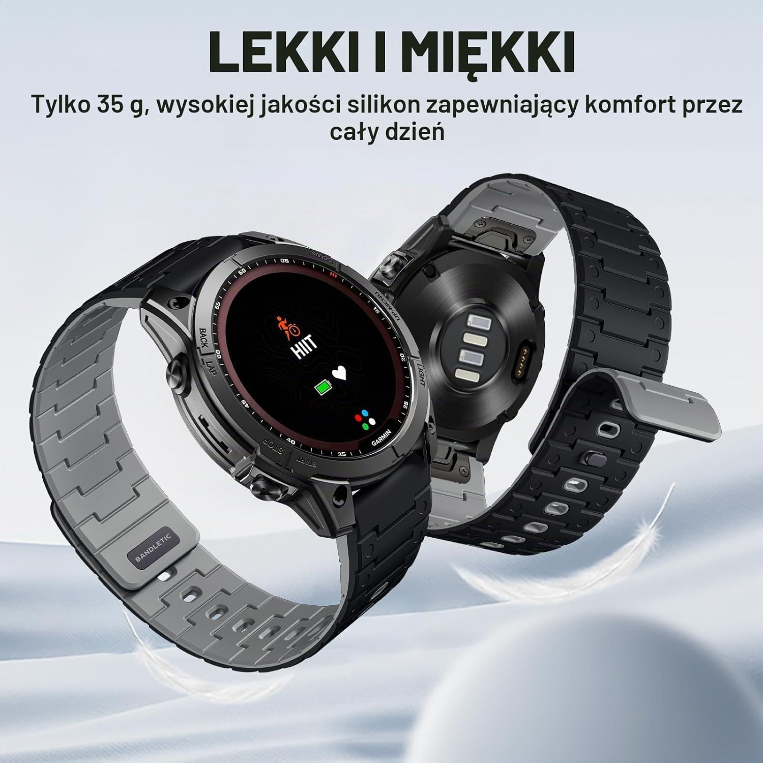 Thumbnail 4 de Bandletic magnetyczny pasek 26 mm z silikonu do zegarków Garmin