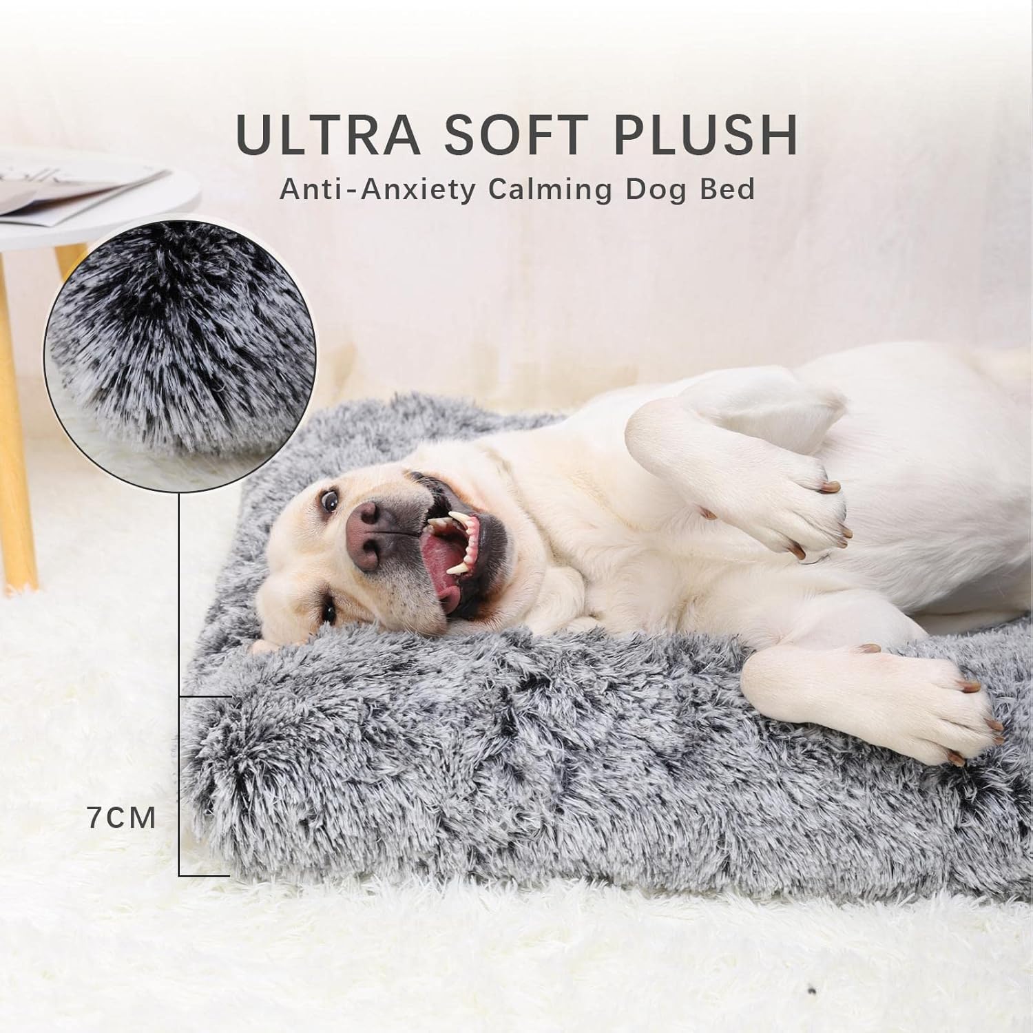 Thumbnail 1 de Jaspuriea Large Dog Bed: Washable, Calming Crate Mattress (90x60x8cm) with Anti-Slip Bottom