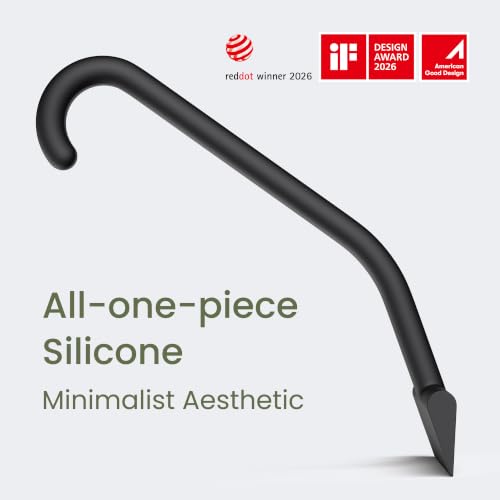 Detalle de dancemoon JustHang Shower Squeegee with Built-in Hook, 25 cm (Black)