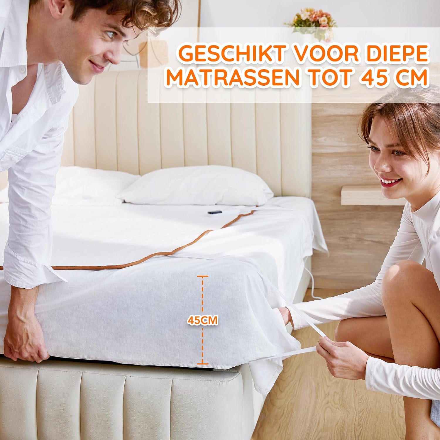 Detalle de Mia&Coco UB42B-M-C-02 Luxe elektrische onderdeken 160 x 130 cm