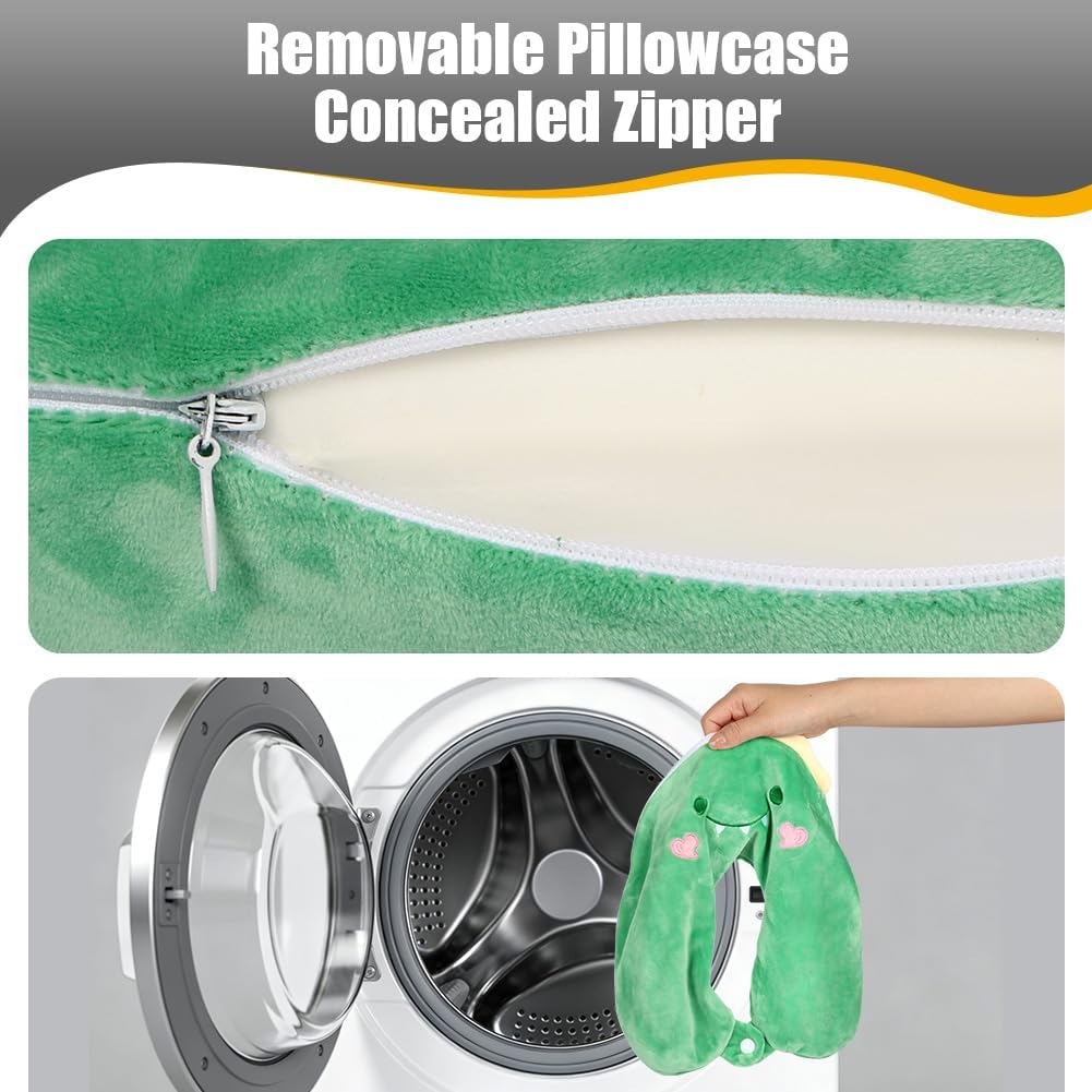 Thumbnail 5 de Alaoo Travel Pillow: Removable Memory Foam Kids U‑Shaped Neck Pillow with Eye Mask