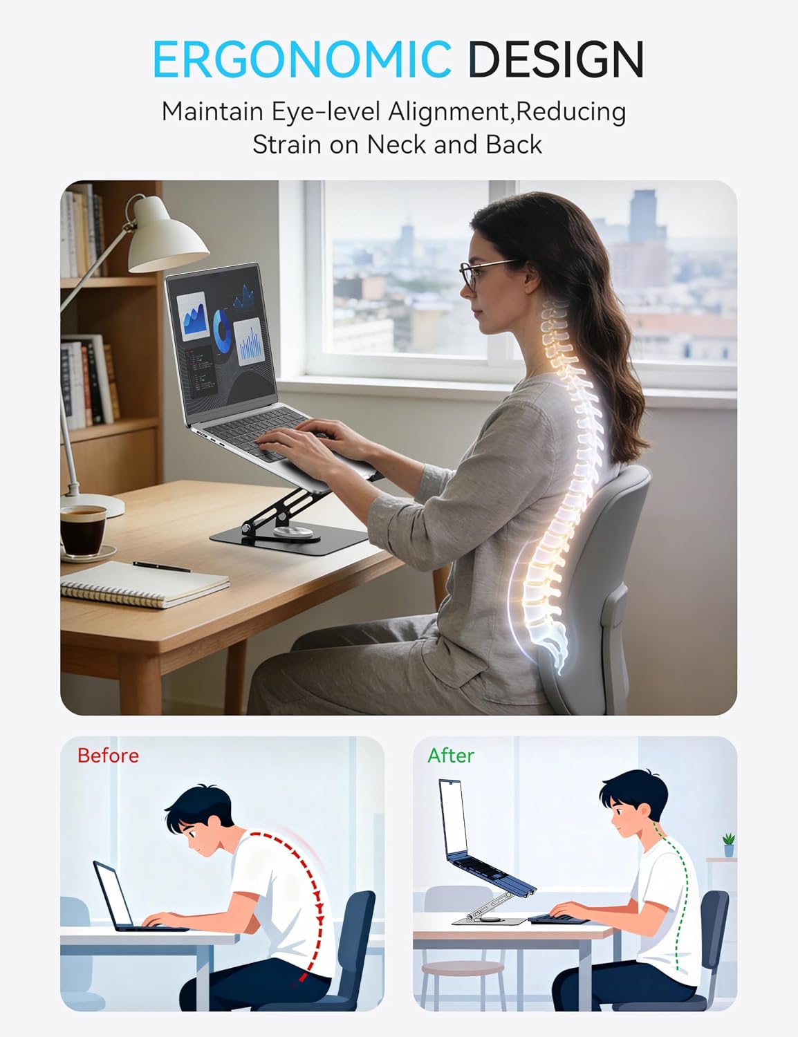 Thumbnail 4 de SOUNDANCE Laptop Stand 360° Rotating Base