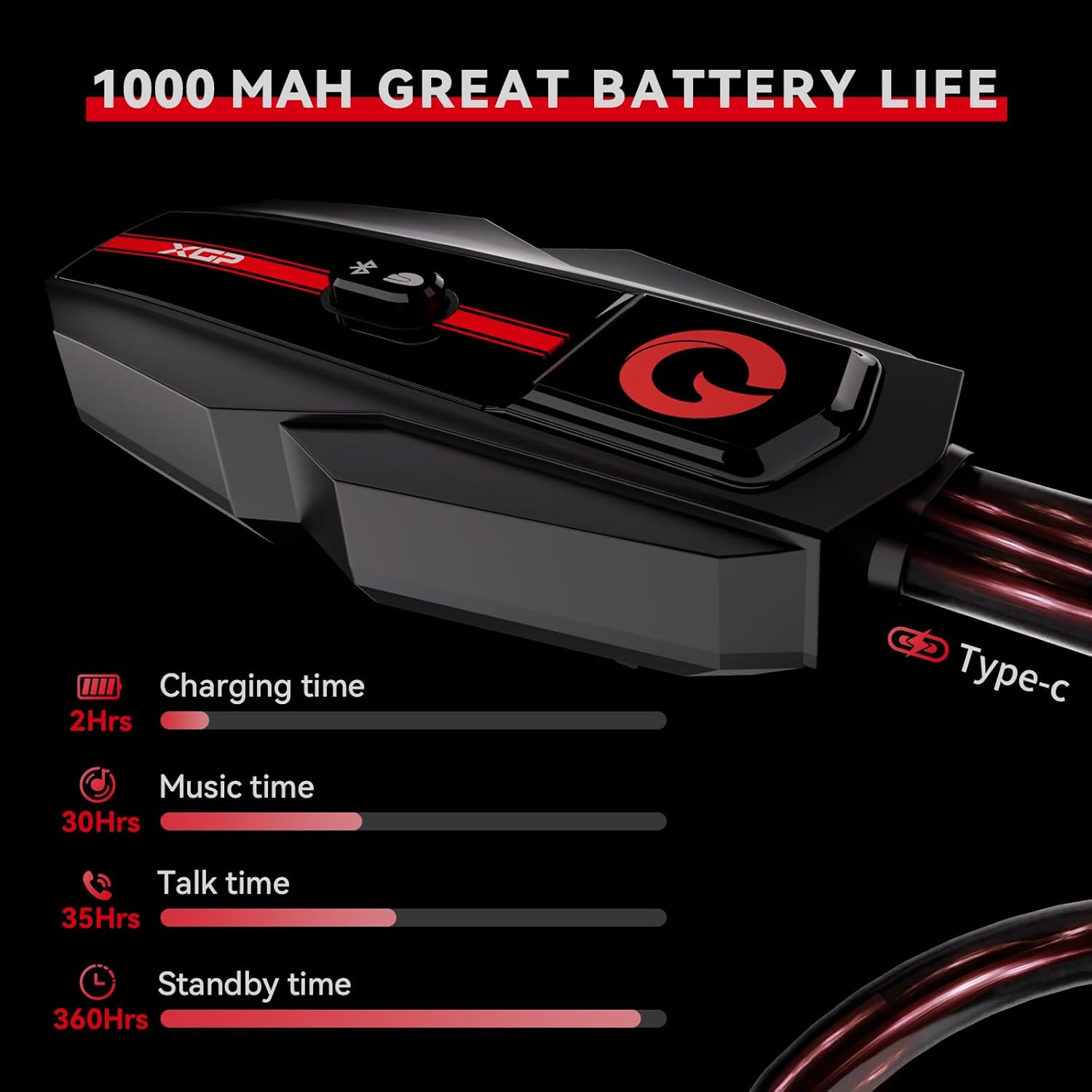 Thumbnail 3 de XGP Motorrad Intercom Bluetooth – Doppeltes 5.4 Dual-Core Kommunikationssystem für 2 Fahrer