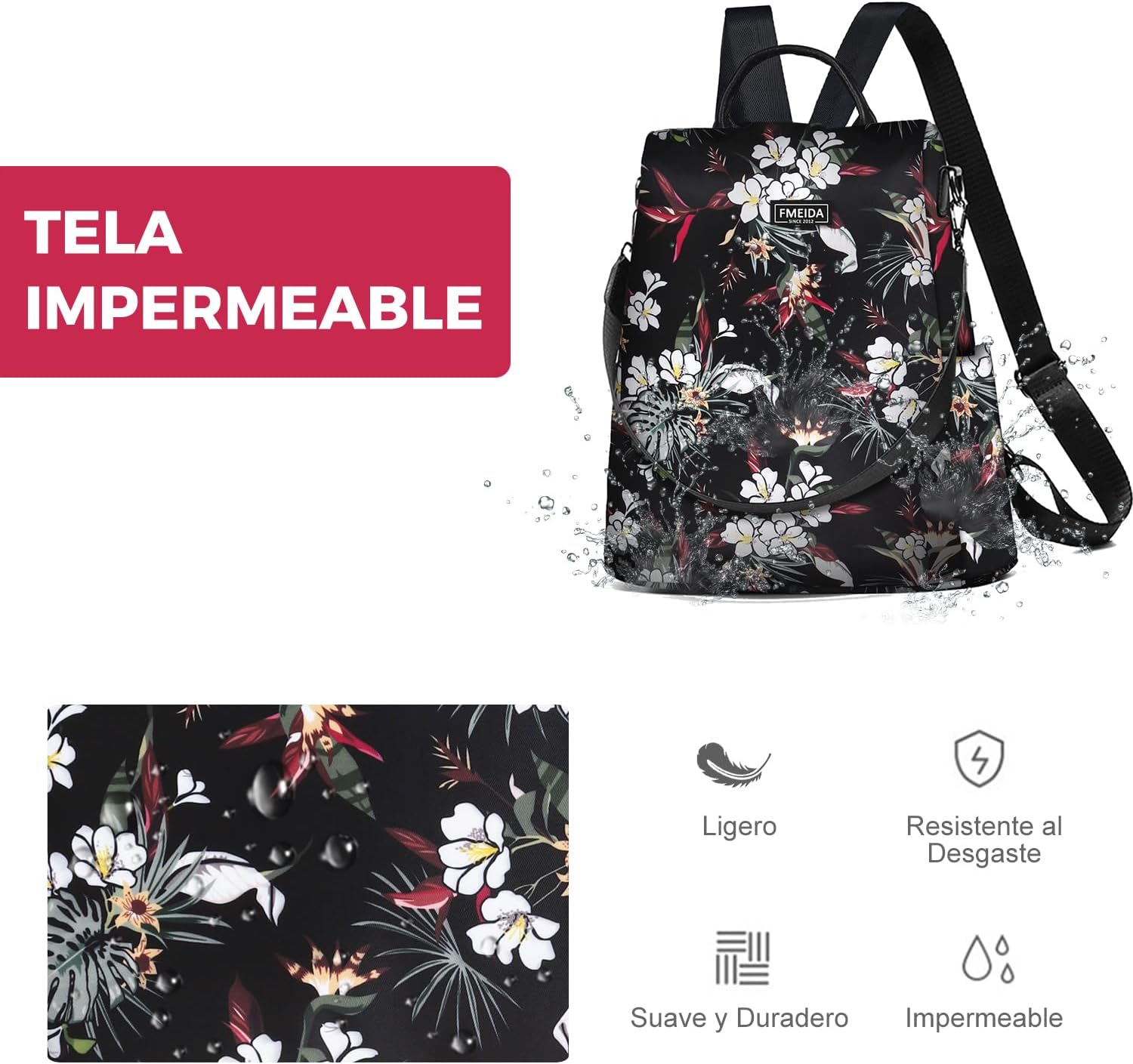 Thumbnail 5 de Fmeida Mochila Antirrobo Mujer 32x15x33 cm