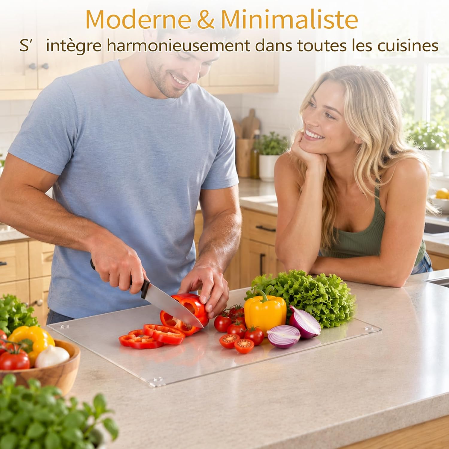 Detalle de Divove cuttingboard-O3-45X40 acryl snijplank 45 x 40 cm, transparant