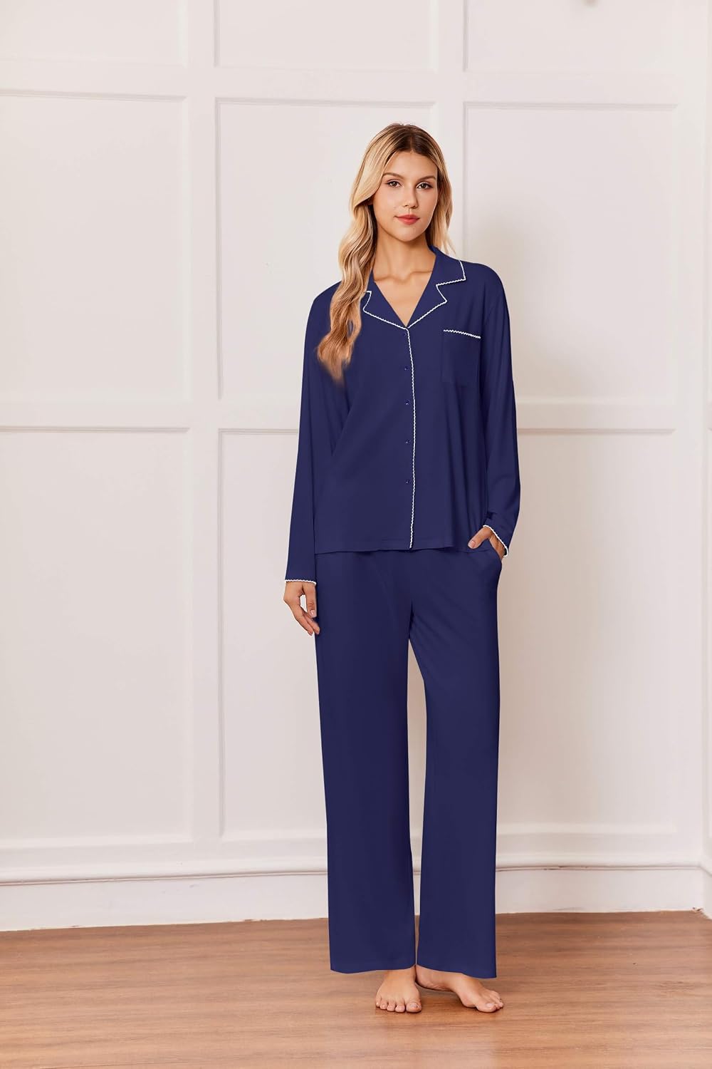 Detalle de Ekouaer Women's Pajama Set Cotton Blend