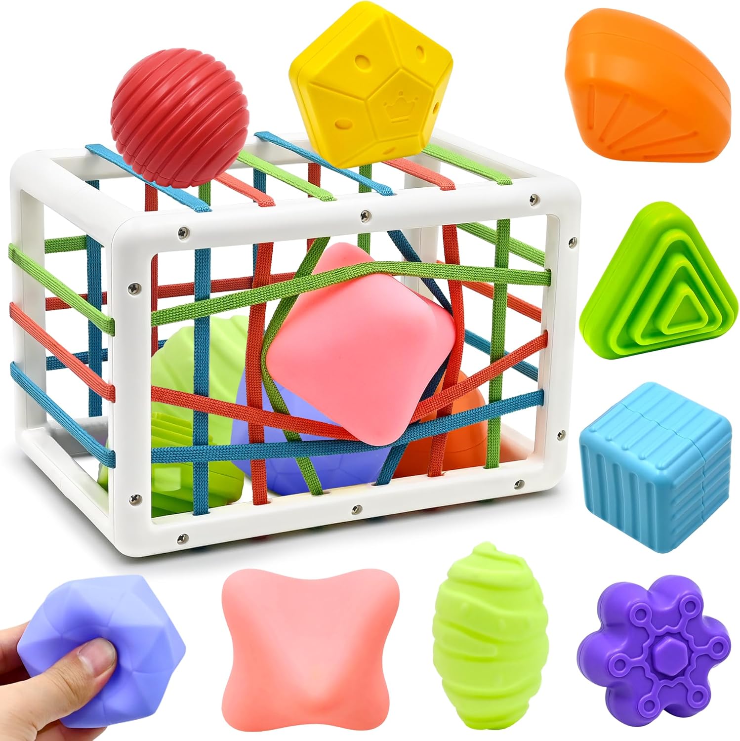 Detalle de Montessori Shape Sorter Cube with 3 Balls