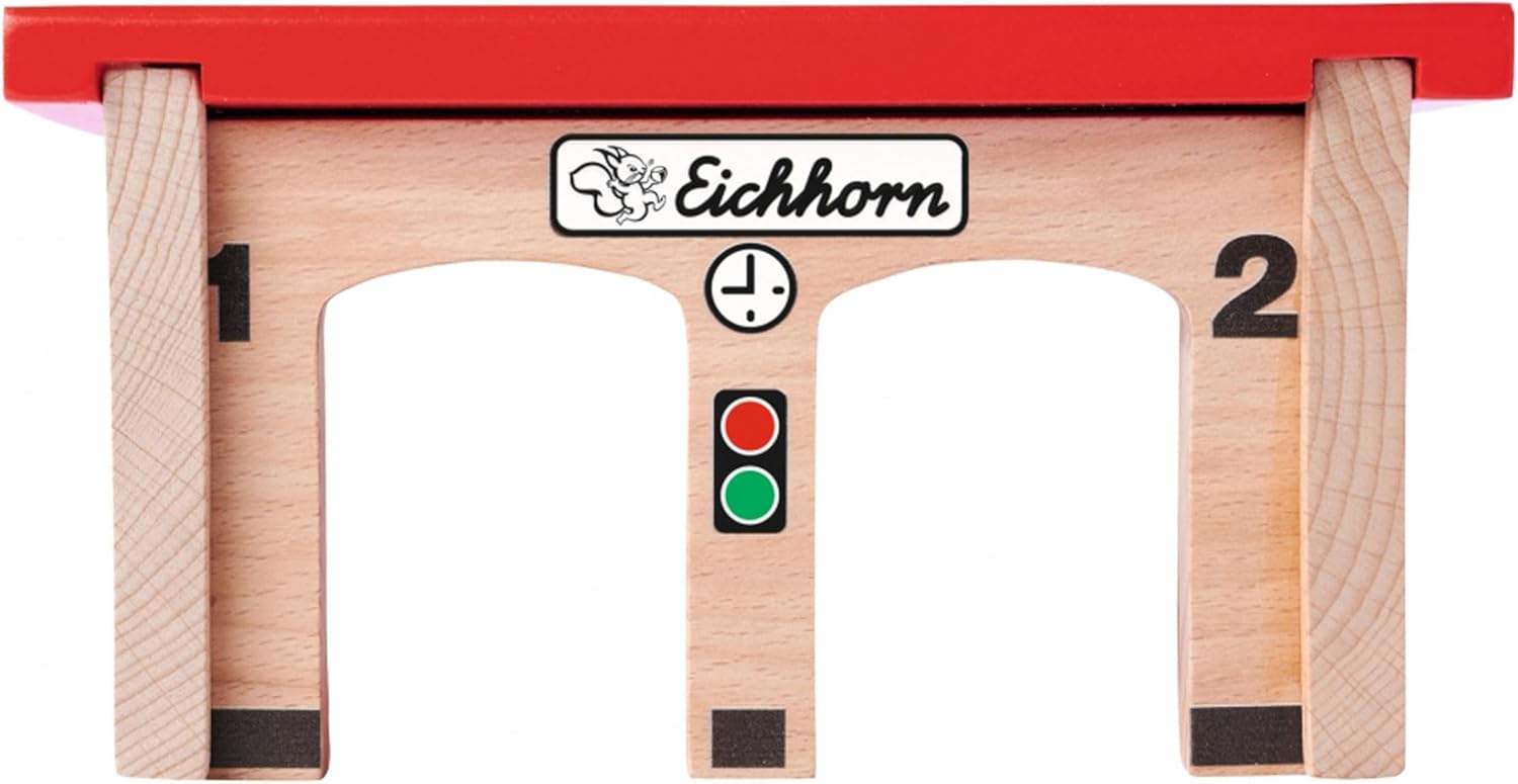Thumbnail 2 de Eichhorn Rail 100006502 Locomotive Shed — 6 Pieces, FSC Beech Wood, Compatible with Other Rail Systems