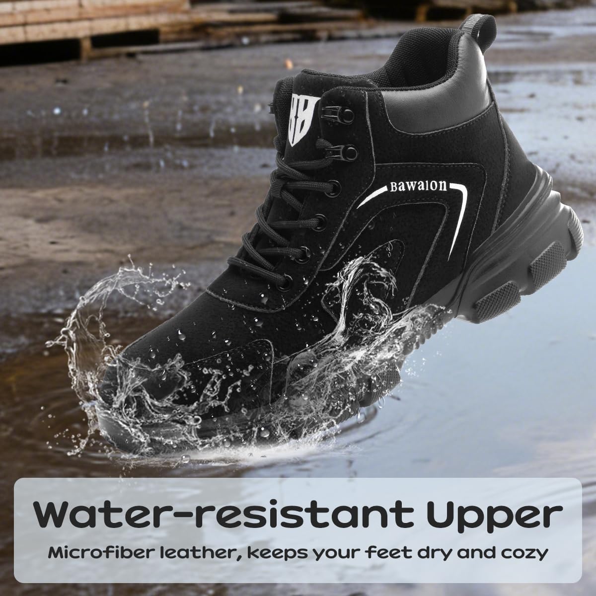 Thumbnail 4 de Bawalon safety work boots with steel cap – lightweight water-resistant, non-slip safety shoes