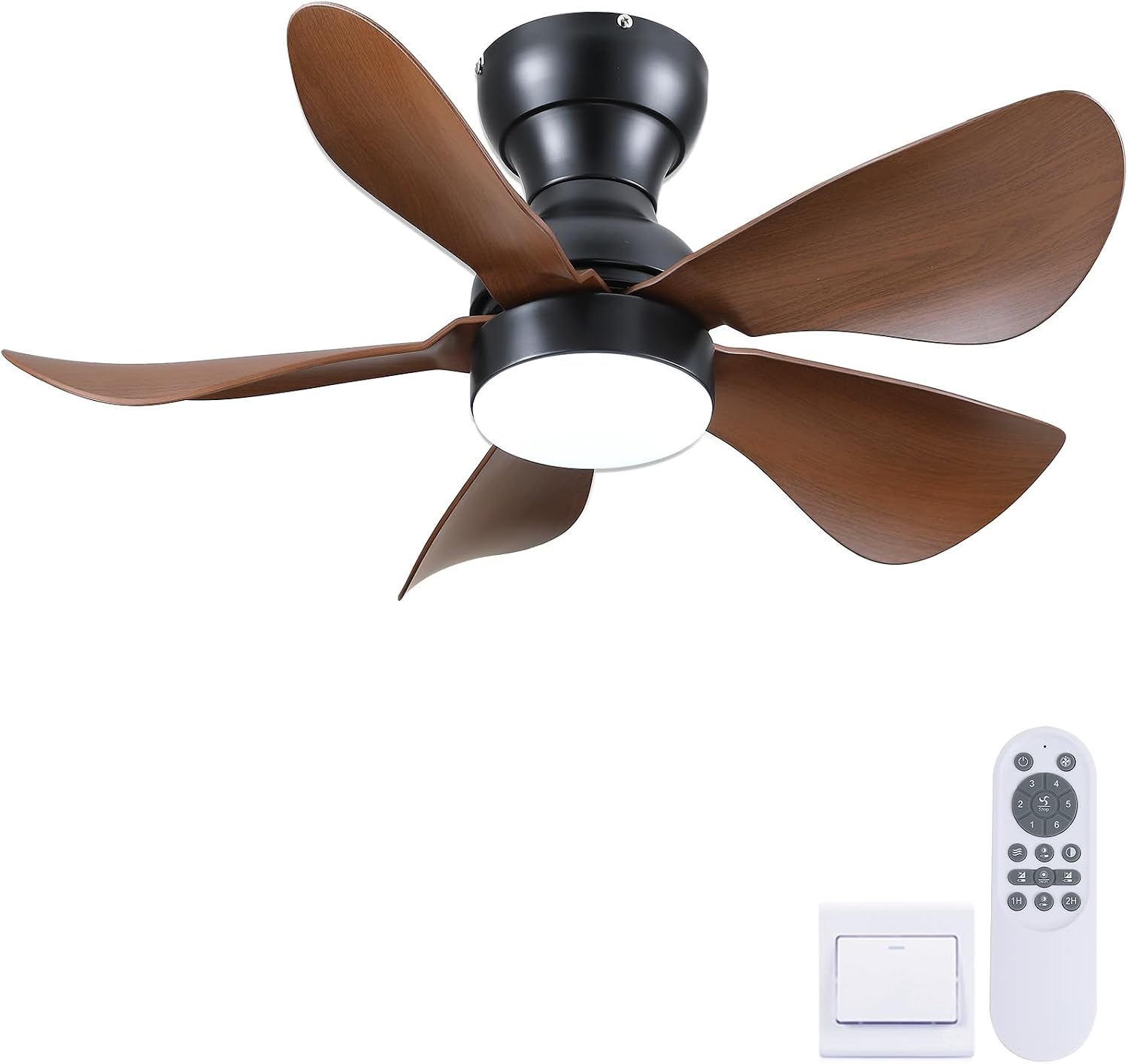 Detalle de Kviflon 8922 30-Inch Ceiling Fan with Light, Remote, 5 Blades
