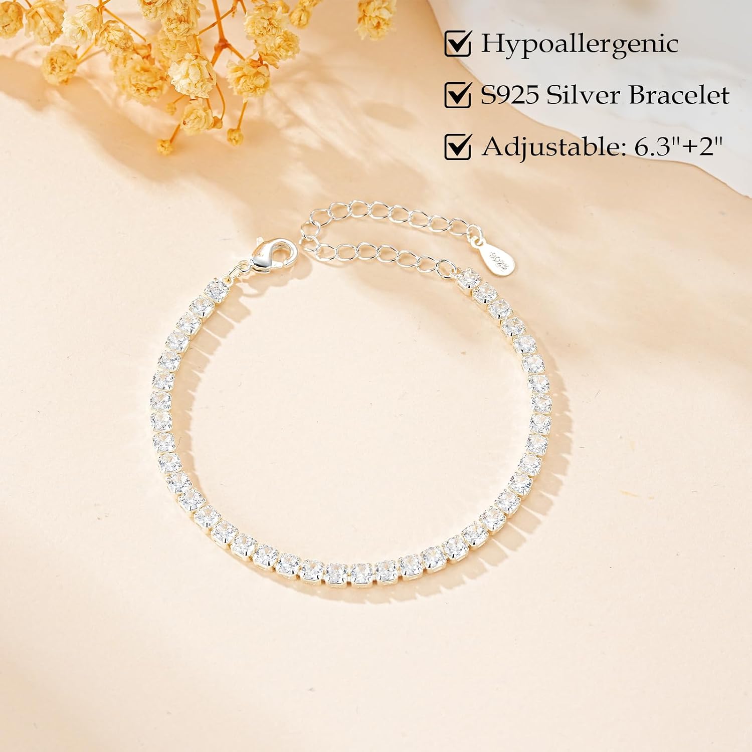 Detalle 2 de Bracciale da donna in argento Sterling 925 regolabile di Aretas