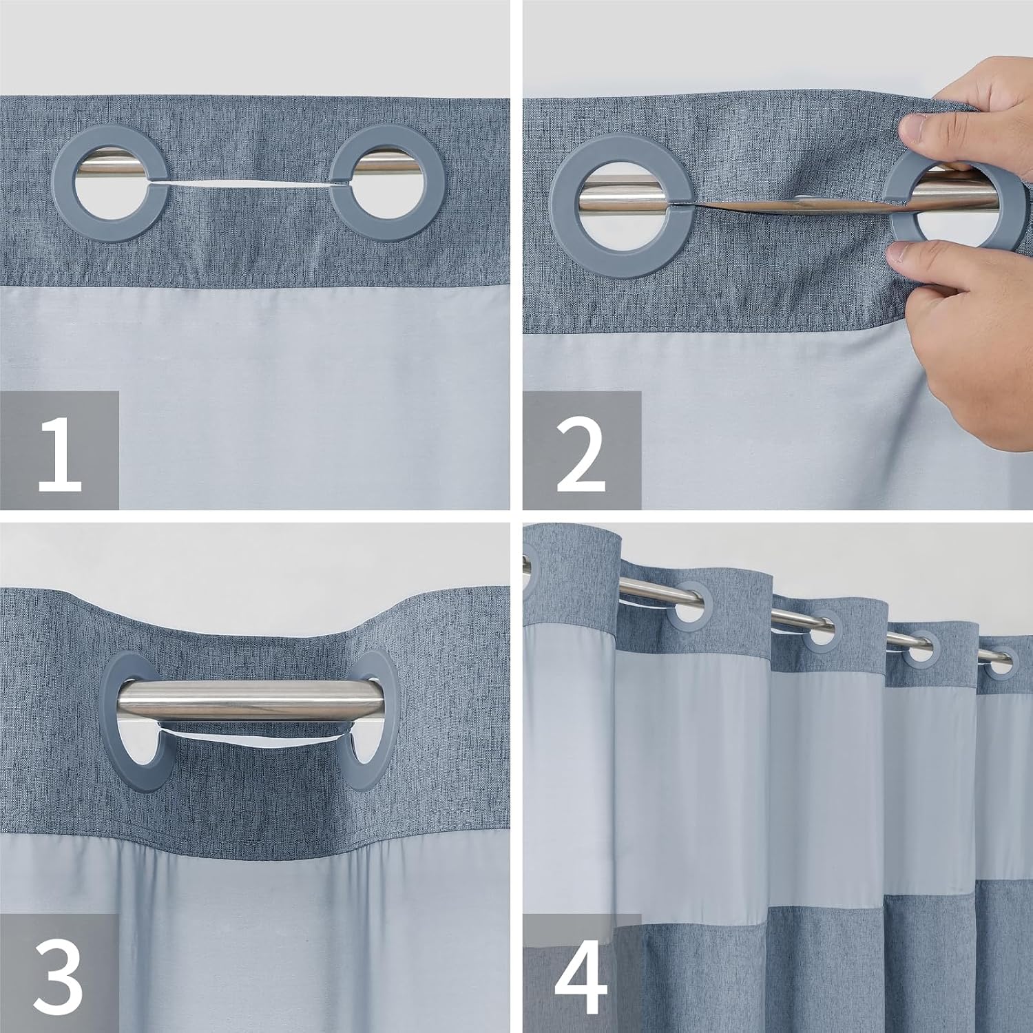 Thumbnail 4 de eachope Stall Linen Shower Curtain 54x80
