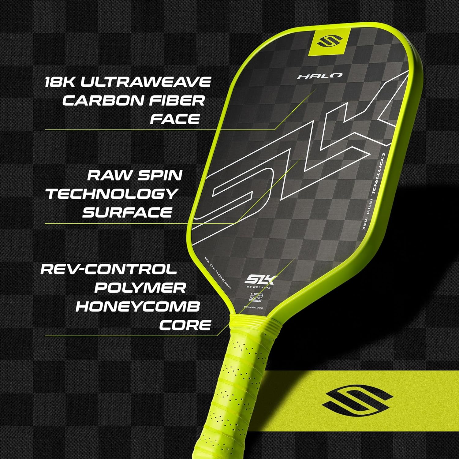 Thumbnail 2 de Selkirk Sport SLK Halo Raw Carbon Fiber Pickleball Paddle
