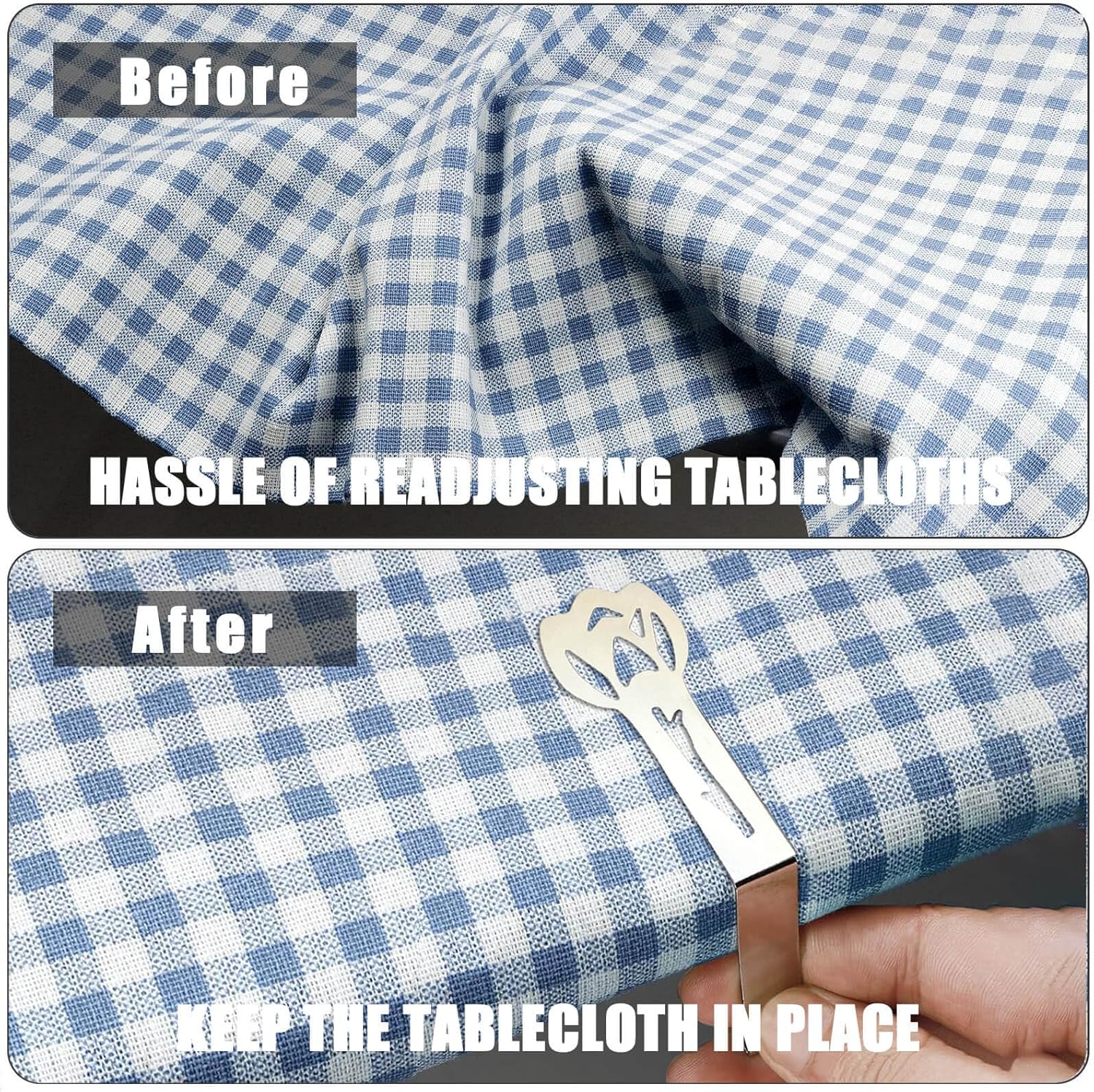 Thumbnail 3 de CUNGLIN Tablecloth Clips 10 Pack (Tulip Shape) for Outdoor Thick Tables