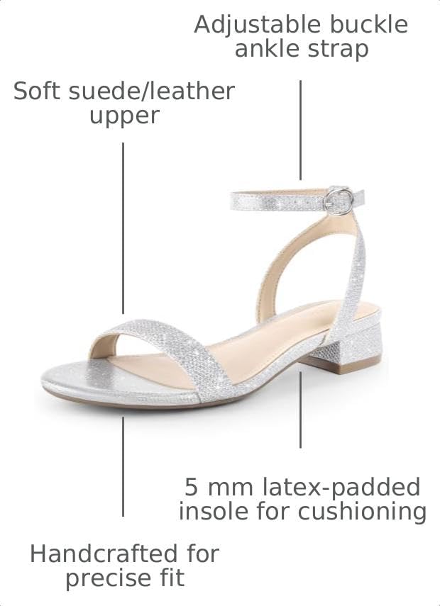 Detalle de Ankis Women's Open-Toe Sandals with 1-Inch Low Block Heel and Adjustable Strap
