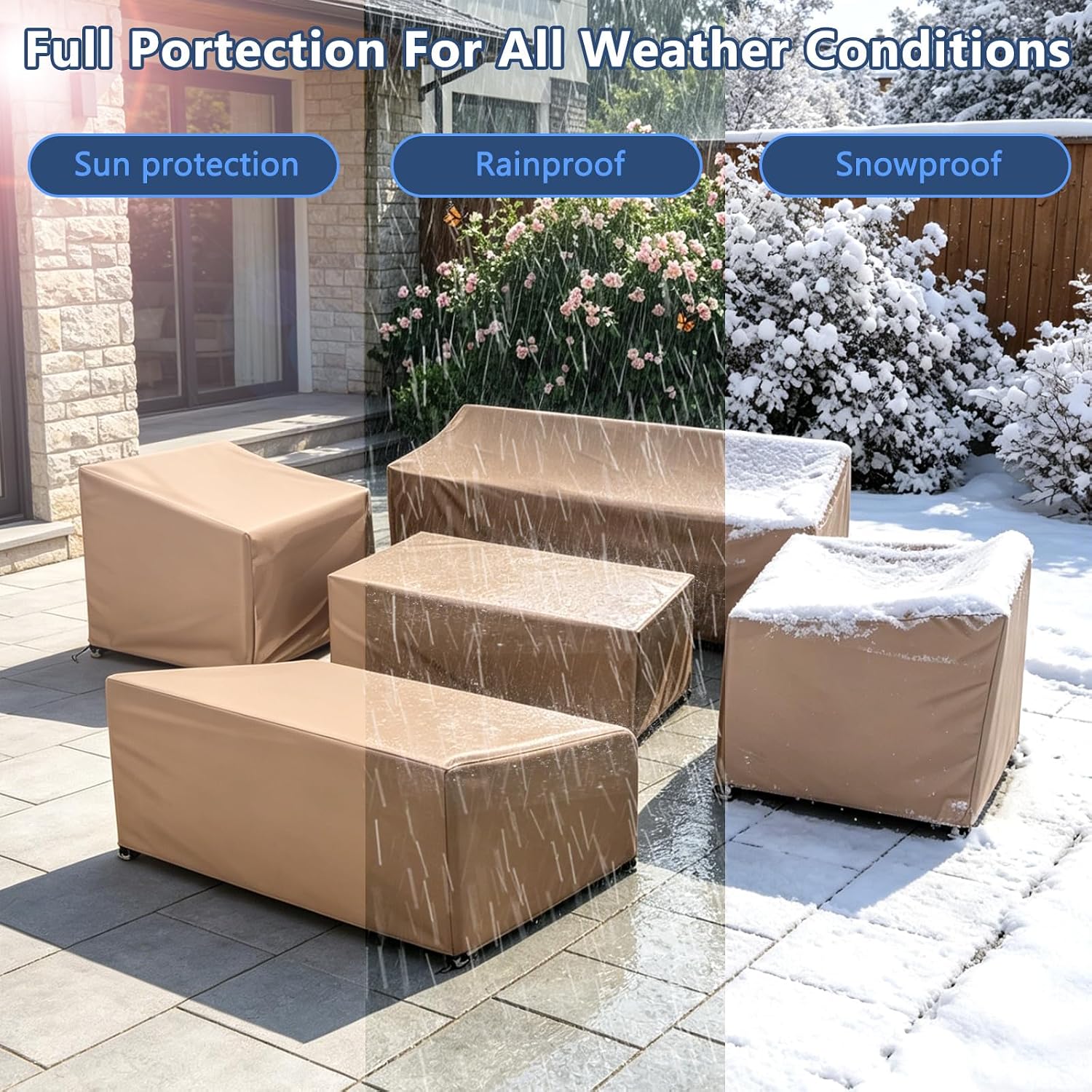 Detalle 2 de STARTWO 334-TZ5-DK 5-Piece Patio Furniture Cover Set, Waterproof Polyester