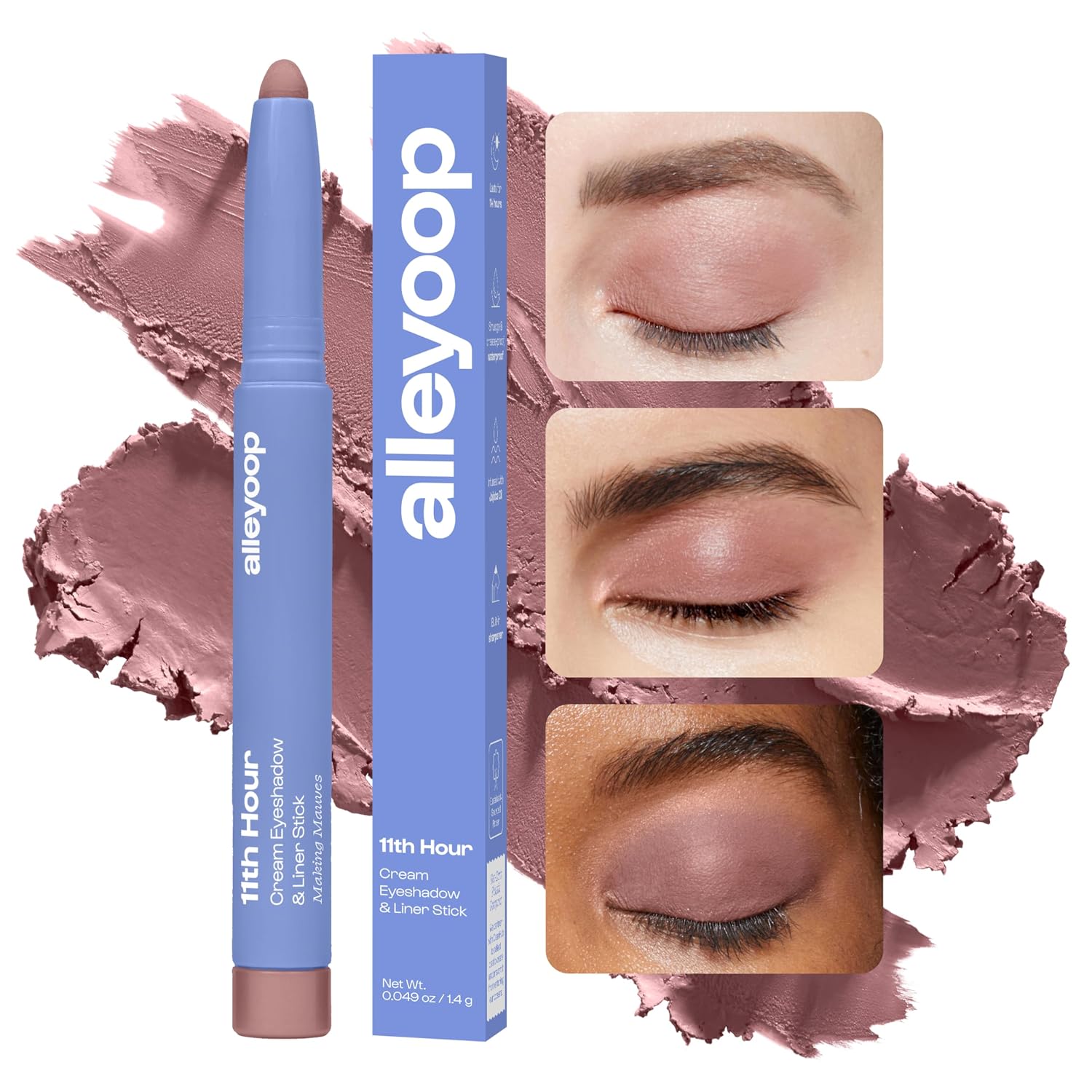 Thumbnail 1 de ALLEYOOP 11th Hour Waterproof Cream Eyeshadow Stick (Mauve Matte) — 2-in-1 eyeshadow & eyeliner