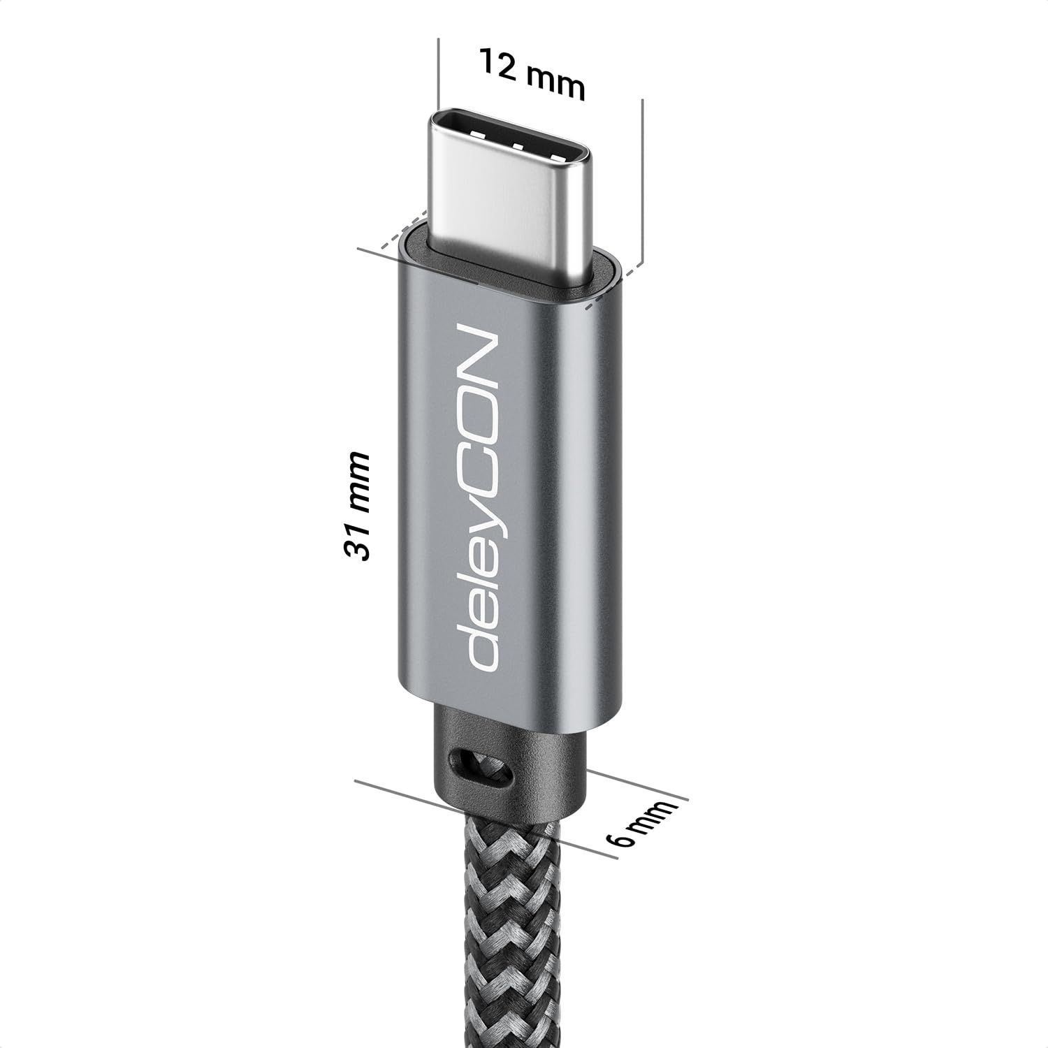 Detalle de deleyCON MK7740 1m USB-C Cable, 240W PD 3.1, 10 Gbps USB 3.2 Gen 2