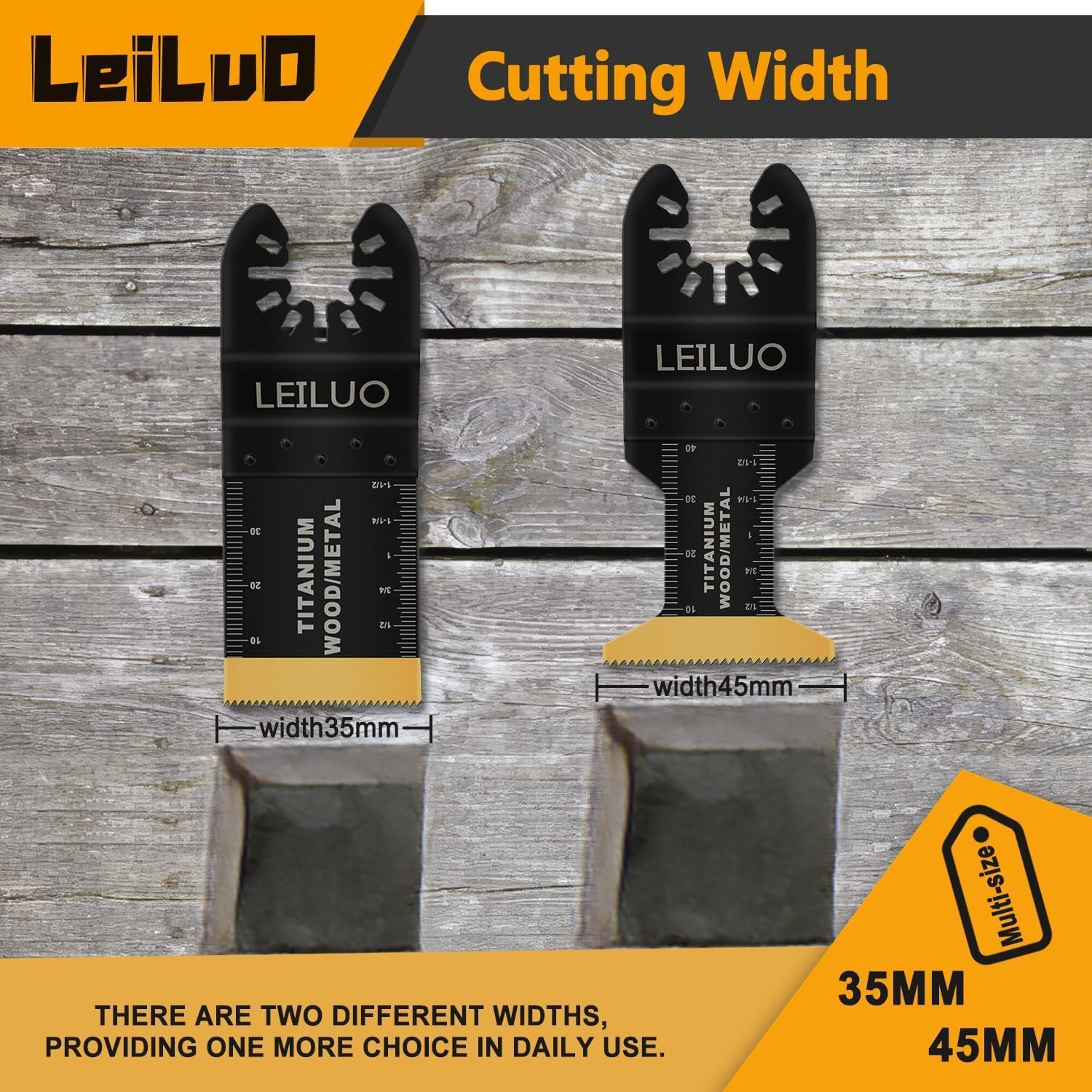 Thumbnail 4 de 5 Pcs LEILUO Titanium Oscillating Multitool Blades for Hard Materials – 5-Piece Set