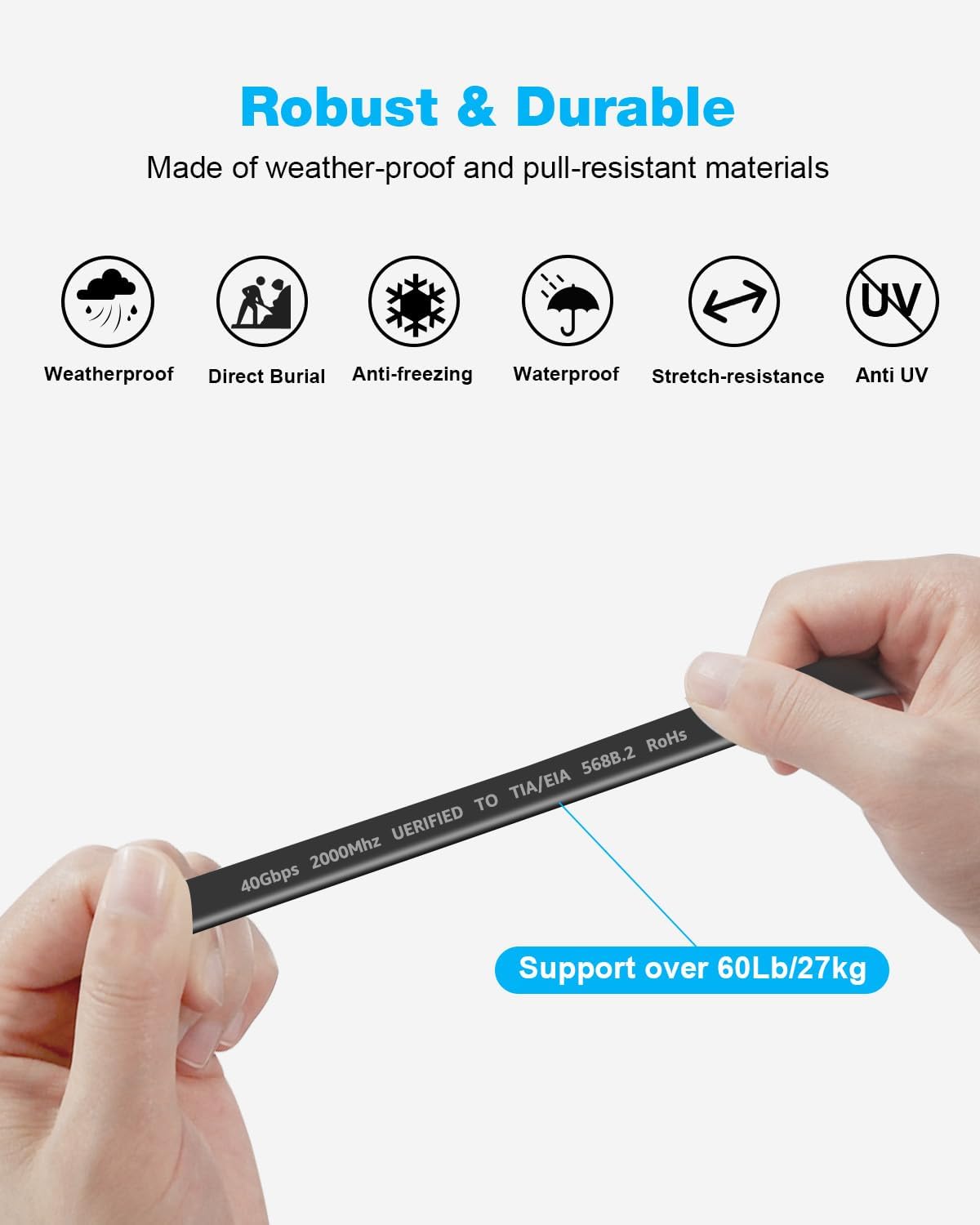 Thumbnail 6 de DDMALL Cat 8 Ethernet Kabel 10m – 40 Gbps Netzwerkkabel 🔌