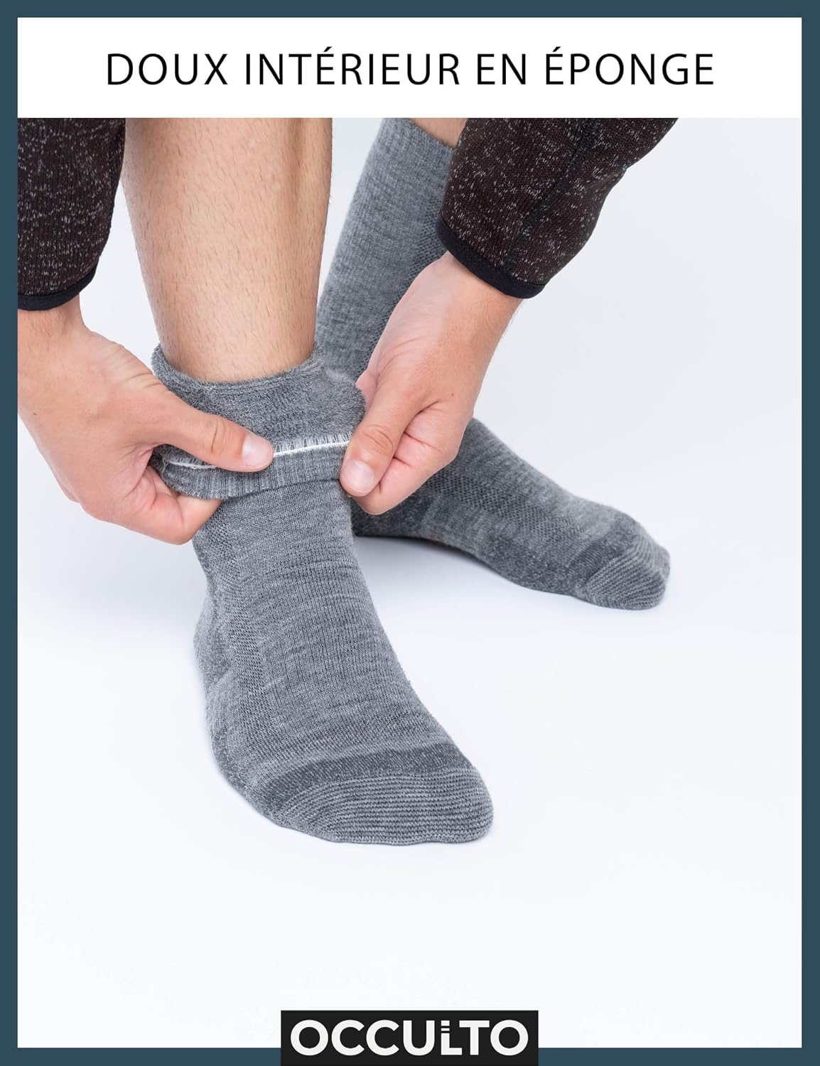 Detalle de Occulto Erik — chaussettes thermiques homme en laine mérinos (lot de 3)