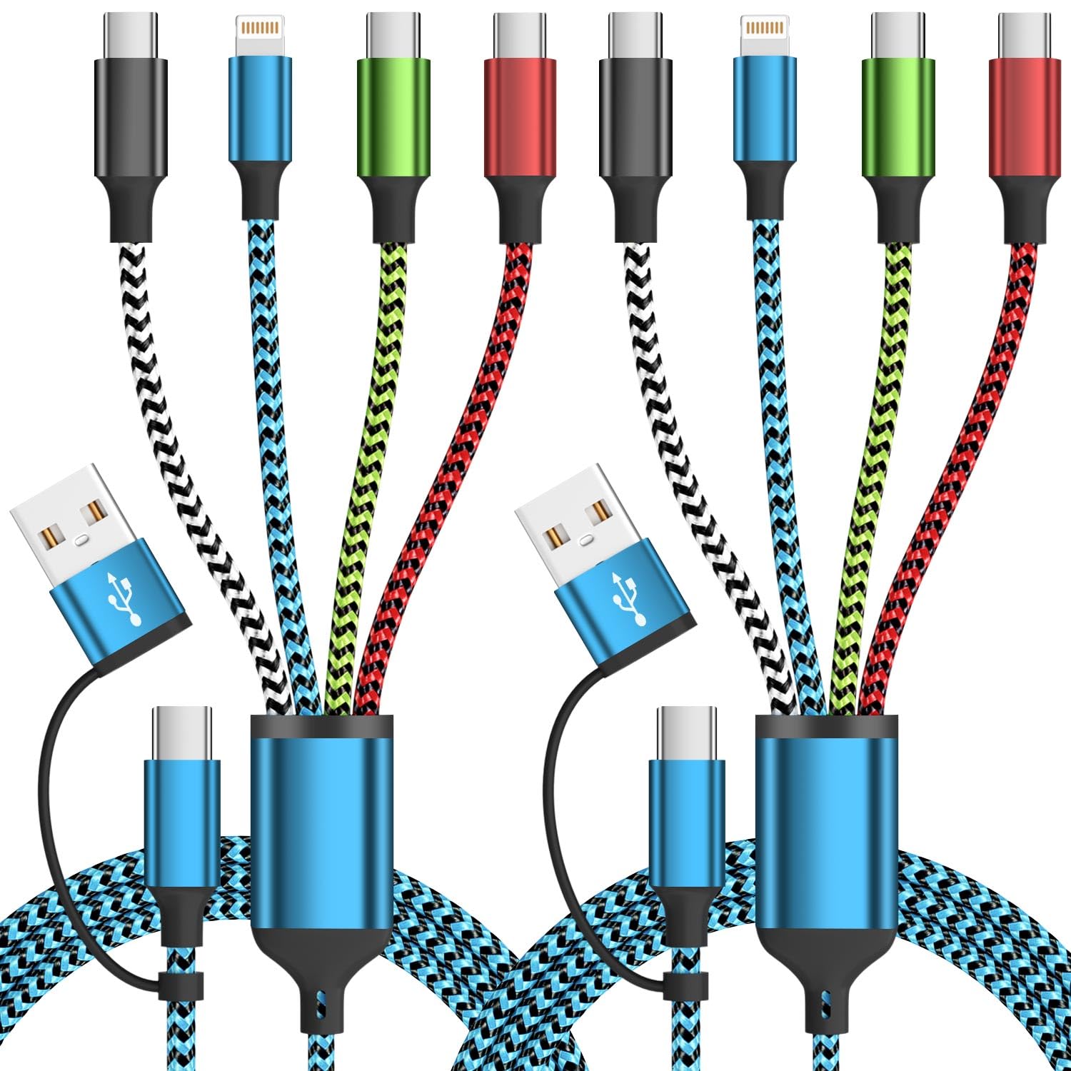 Thumbnail 6 de 4 in 2 Multi Charging Cable: 2-Pack, 5 ft Universal USB A/C Cables with Dual USB-C Ports