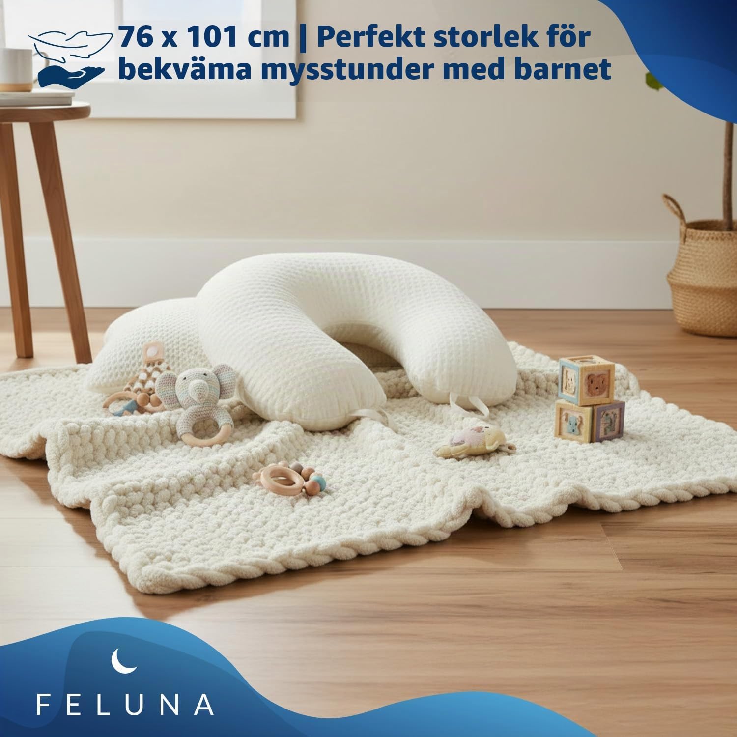 Thumbnail 3 de Feluna 47136520489 grovstickad filt i chenillepolyester, 127 × 152 cm